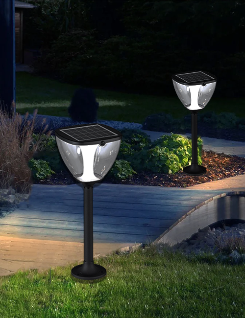 라노 LED 태양광 잔디등/문주등 2W 직부타입 팩타입 높이조절 (삼색변환)