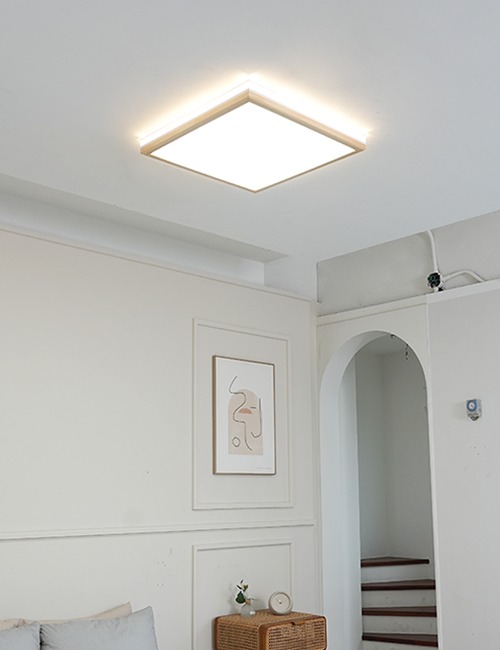 앤트리 LED 플리커프리 천장등 편백나무 방등 [중] 80W